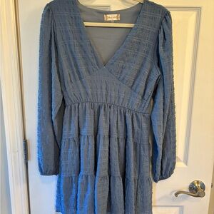 Altar'd State Long Sleeve Blue Dress